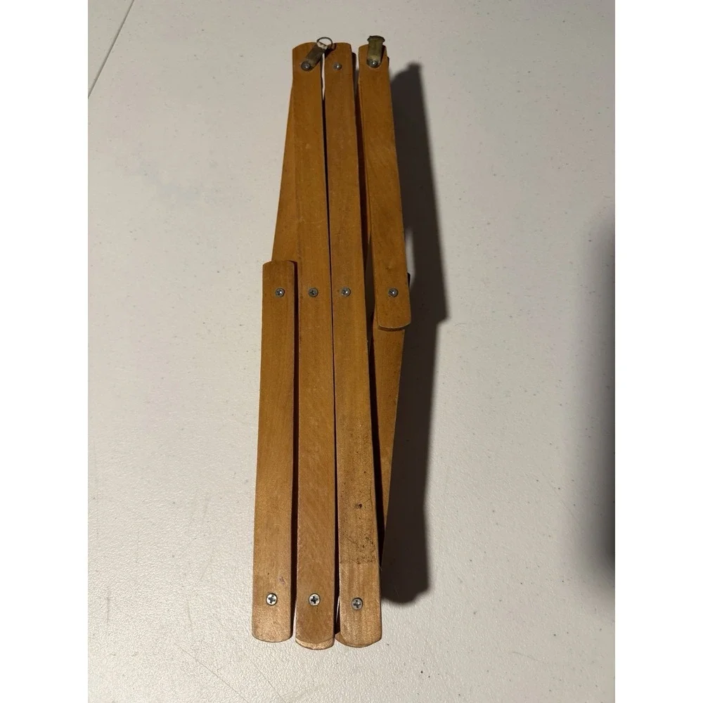 Vintage MCM Wood Rack Expandable Wooden Accordion 10 Peg Wall Cottagecore Coat